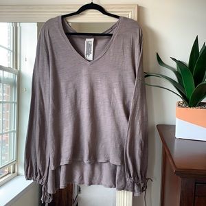 Free People brown long sleeved shirt top (S) ✨